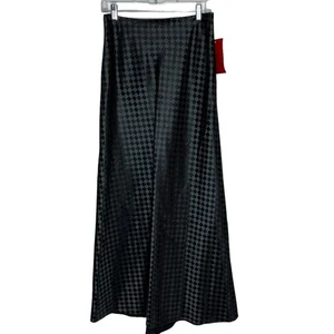Vintage dead stock JS Collections Rare Satin Black Diamond Full-Length Skirt  6 - Picture 1 of 12