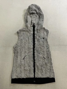 The North Face Furlander Womens Size M Faux Fur Hooded Vest Full Zip Pockets - Picture 1 of 19