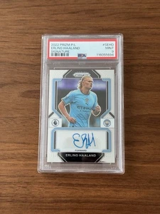 2022-23 PANINI PRIZM EPL PREMIER LEAGUE ERLING HAALAND SIGNATURES AUTO PSA 9 - Picture 1 of 2