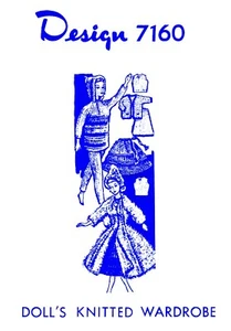 Knitted Barbie DOLL Pattern Wardrobe Dress Clothes Design 7160 Knitting Knit - Picture 1 of 5