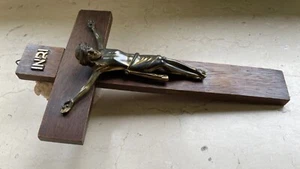 Kruzifix Holzkreuz mit Jesus Sterbekreuz Wandkreuz 25 cm - Bild 1 von 6