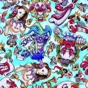 Wassertransferdruck Folie Joker Clown Cartoon - 50cm breit - Bild 1 von 2