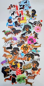 Dachshund "Sausage Dog" Doxie "Wiener Dog" Puppy 50 Stickers 2.5"x2.5" Decals - Picture 1 of 5