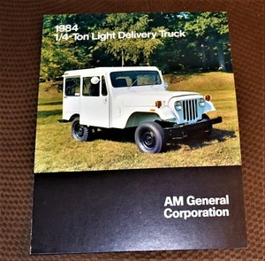 Vintage 1983 1984 ADV Brochure AM General 1/4 Ton Light Delivery Truck (Jeep) - Foto 1 di 3