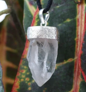 White Himalayan Crystal Pencil Point Pendant Healing Himalayan Quartz Pendant - Picture 1 of 8