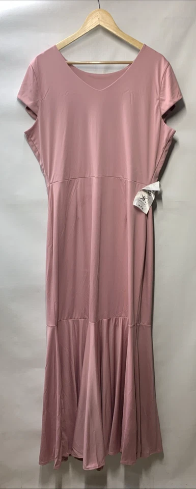 KOH KOH Mujer Largo Semi-Formal Manga Corta Cuello en V Hasta el Suelo Completo Talla 2XL Foto 1 de 4