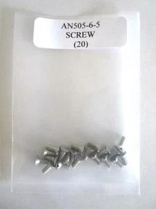 AN505-6-5 Flat Countersunk Screw 6-32 x 5/16 Slotted Steel - Lot of 20 - Picture 1 of 4