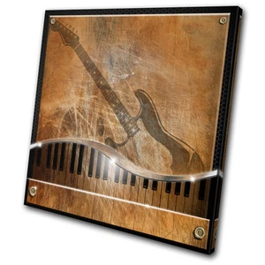 Musical Music Piano/Guitar SINGLE CANVAS WALL ART Picture Print VA - Picture 1 of 1