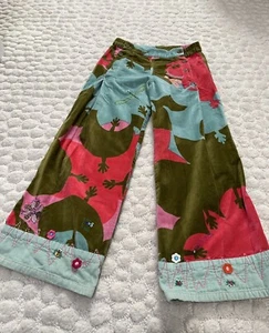 Oilily Vintage Velvet Flared Pants Girls 10 140 Colorful Unique Embroidered Dope - Picture 1 of 16
