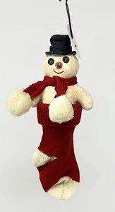 Department 56 Billy Buttons Ornament Hand Knit Stocking Snowman Christmas - Picture 1 of 9