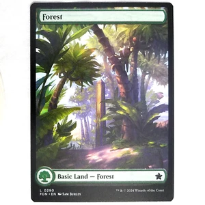 x4 Forest Foundations Full Art Land 0290 Green Common Playset M/NM MTG FDN TCG - Picture 1 of 4