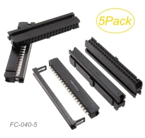 5-Pack 40-Pin (2x20) Female IDC 2.54mm Pitch Connectors for Flat Ribbon Cable - Picture 1 of 6