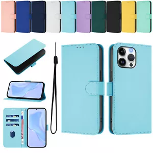 For iPhone 16e 16 Pro 15 14 13 12 11 ID Card Wallet Leather Stand Case Cover - Picture 1 of 115
