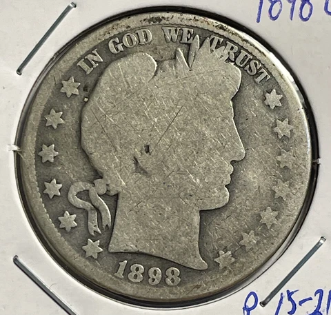 1898-O  Barber Half Dollar - FREE SHIPPING - P15-21 Cover
