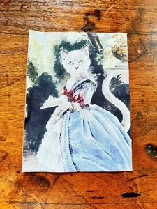 Modern Printed Canvas Panel. Cat Art by Susan Herbert. LLC01 - Picture 1 of 6