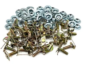 door fender vinyl trim clips & nuts 1/2" - 5/8" wide moulding 50 pcs f 410 - Foto 1 di 3