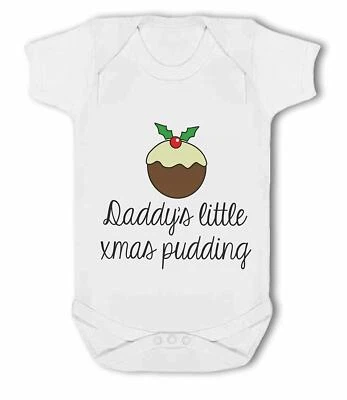 Daddy's Little Christmas Pudding - Baby Vest by BWW Print Ltd