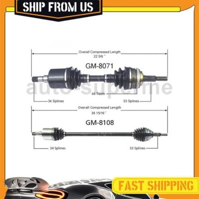 TrakMotive CV Axle Half Shaft Joints Rear 2x For 1985-1988 Pontiac Fiero 2.8L - Image 1 of 4