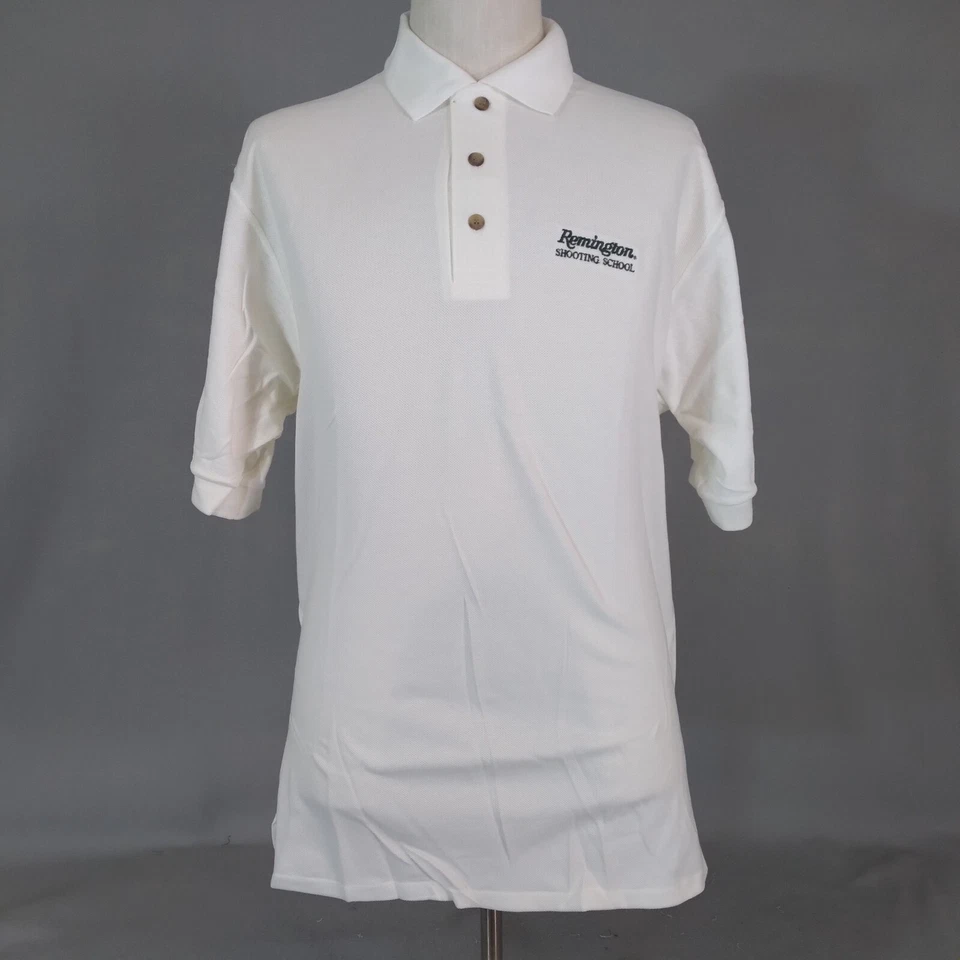 Remington Arms Golf Polo Hombre Grande Blanco Manga Corta Algodón NUEVO Foto 1 de 4
