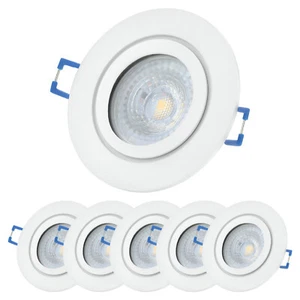 LED Einbaustrahler Bad GU10 7W IP44 Feuchtraum Einbauleuchte aus Aluminium 230V - Bild 1 von 14