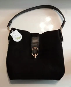 VEGAN Black Suedette Studded Tote Bag*Registered by The Vegan Society* - Picture 1 of 10