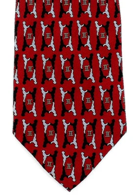 Corbata de vestir roja astrología 100 % seda Vicky Davis Gemini para hombre  Foto 1 de 3