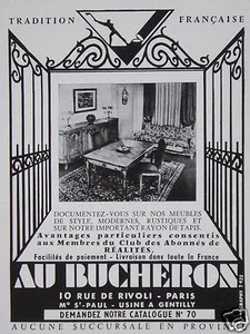 PUBLICITÉ DE PRESSE 1956 AU BUCHERON GRAND MAGASIN DU MEUBLE TRADITION FRANÇAISE - Foto 1 di 1