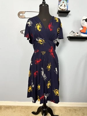 Trashy Diva Crawfish Camilla Dress, size 20, Retro Novelty Print - Изображение 1 из 3