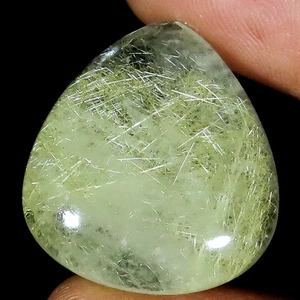 39.35 CT Natural Golden Rutile Quartz Pear Cabochon Gemstone 23x25x8 mm LM-44 - Picture 1 of 7