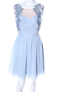ASOS PETITE Vestido de chifón Mujeres Vestido Talla EU 30 azul-blanco puro - Imagen 1 de 5