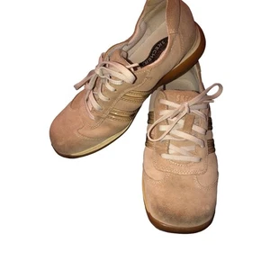 Skechers Somethin' Else Womens Size 8.5 Tan Beige Suede Leather Lace Up Shoes - Picture 1 of 13
