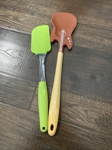 Art Guitar Ukulele Silicone Spatula, Brown Guitar Spatula And Green Spatula Set - Picture 1 of 4