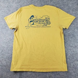 Billabong Shirt Mens Medium Yellow Crew Neck Short Sleeve Graphic Stretch Casual - Picture 1 of 15