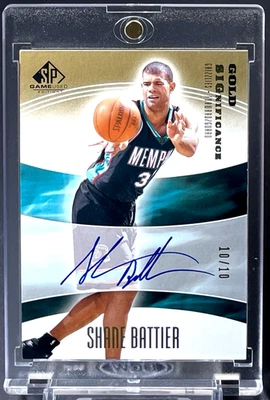 ( /10 Gold ) Shane Battier 2004-05 SP Game Used SIGnificance On Card Auto Rare - Image 1 of 2
