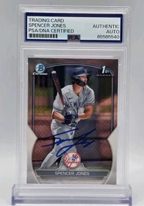 Spencer Jones Signed 2023 1st Bowman Chrome Card # BCP-139 PSA/DNA NY Yankees - Picture 1 of 1