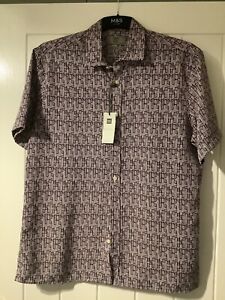 M&S Mens Soft Touch Shirt Size Small Relaxed Fit Purple New