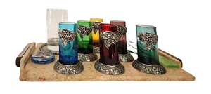 Juego de 8 tazas Shabat Kidush bandeja una taza grande, 6 tazas pequeñas Israel - Koresh - Imagen 1 de 11