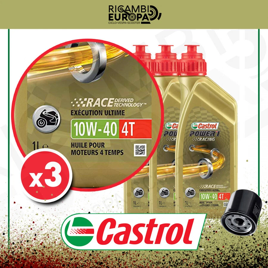 MOTUL KIT TAGLIANDO YAMAHA MT-09 14-18 CASTROL RACING 4T 10W40 + FILTRO HF204