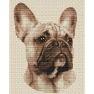 Französische Bulldogge (Sepia) Kreuzstich Design (Kit oder Diagramm) - Bild 1 von 1