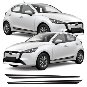 Twin Racing Seitenstreifen Grafik Aufkleber Sticker Vinyl Kit für Mazda 2 - Bild 1 von 5