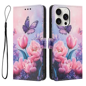 For iPhone 16 Pro Max 16E 15 14 13 Magnetic PU Leather Wallet Card Flip Case  - Picture 1 of 58