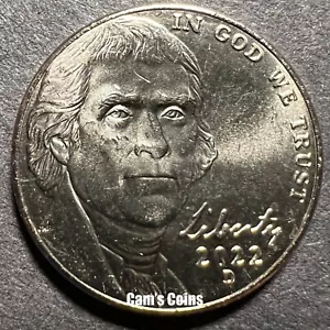 2022 D Jefferson Nickel Brilliant Uncirculated from Mint Roll - Picture 1 of 2