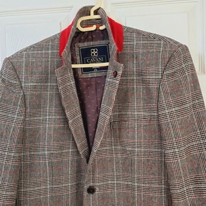 Chaqueta Blazer Para Hombres House of CAVANI Tweed Marrón Beige Pata de Gallo Talla EU50 / UK40 - Imagen 1 de 12