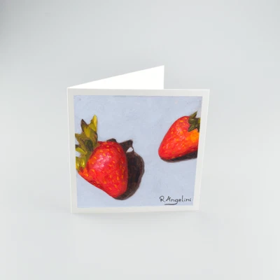 Strawberries 2 of 3 - Square High Quality 312gsm Blank Greetings Cards - Image 1 of 4