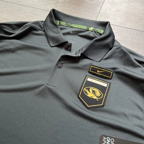 Mens Size Large Nike Polo Shirt Missouri Tigers Mizzou Gray NCAA Cover