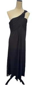 ALEX EVENINGS Women's SZ 10P Black Gown One Shoulder Flowing NEW W TAGS - Picture 1 of 11