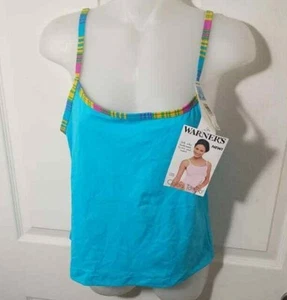 Camisola Warner's azul Pacífico con detalles coloridos para mujer talla M nueva con etiquetas - Imagen 1 de 4