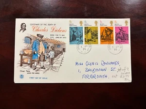 United Kingdom 1970 - Dickens, Wordsworth FDC x 2 stamps set Arbroath, Angus - Picture 1 of 2