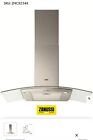 Zanussi ZHC9234X Curved Glass Canopy 90cm Chimney Cooker Hood Stainless Steel