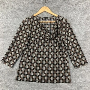 Liz Jordan Womens Top Womens XL Brown Long Sleeve Stretch Shirt Blouse 19728 - Picture 1 of 12